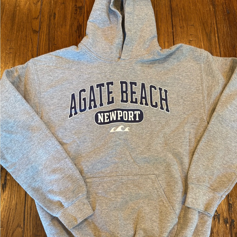 Kids Gildan Heavy and Blend Gray and Blue Hoodie - Size Large